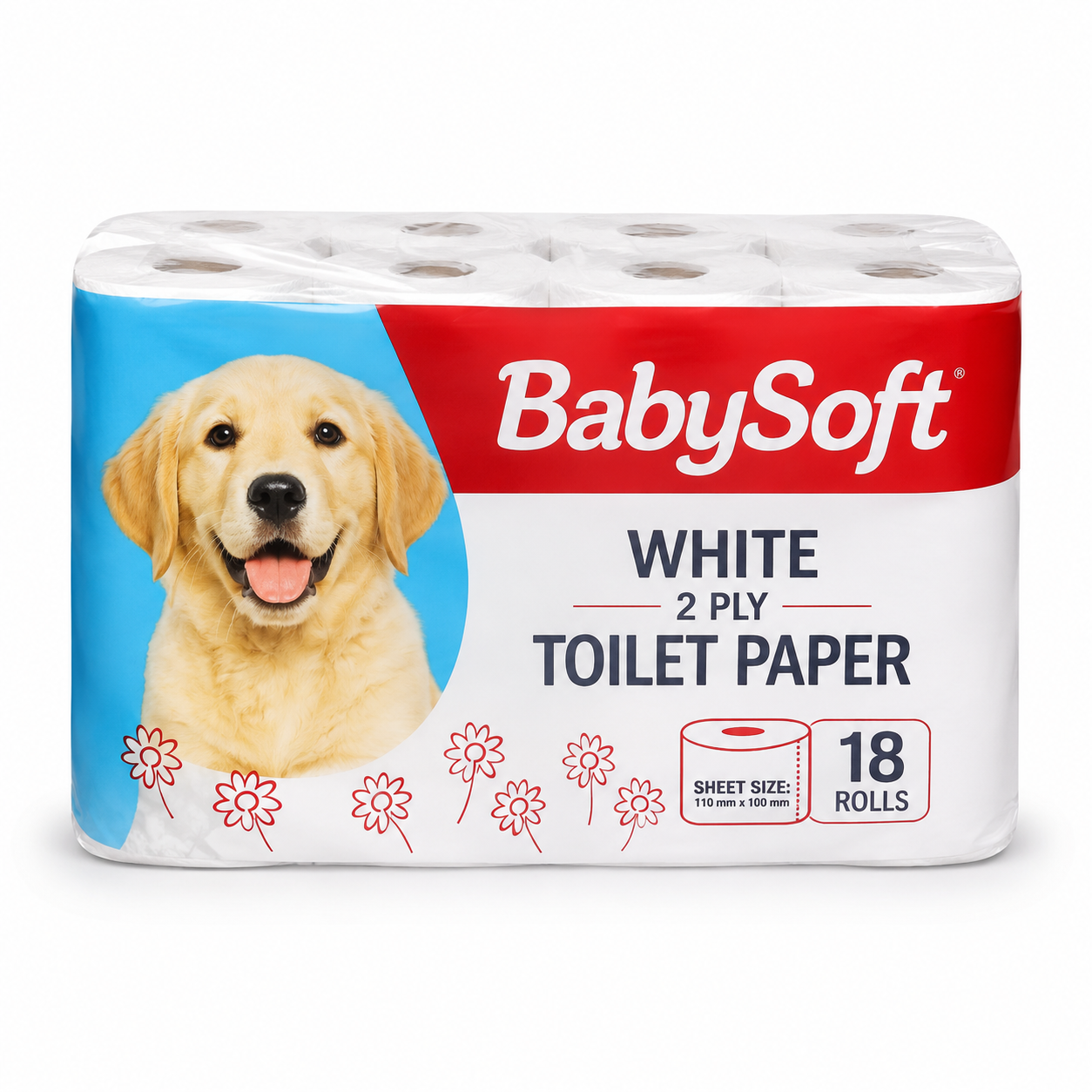 file_00000000b12c71f4a89ab3dd9c90f5dc Babysoft Toilet Paper White 2 Ply 18’s - Image 1