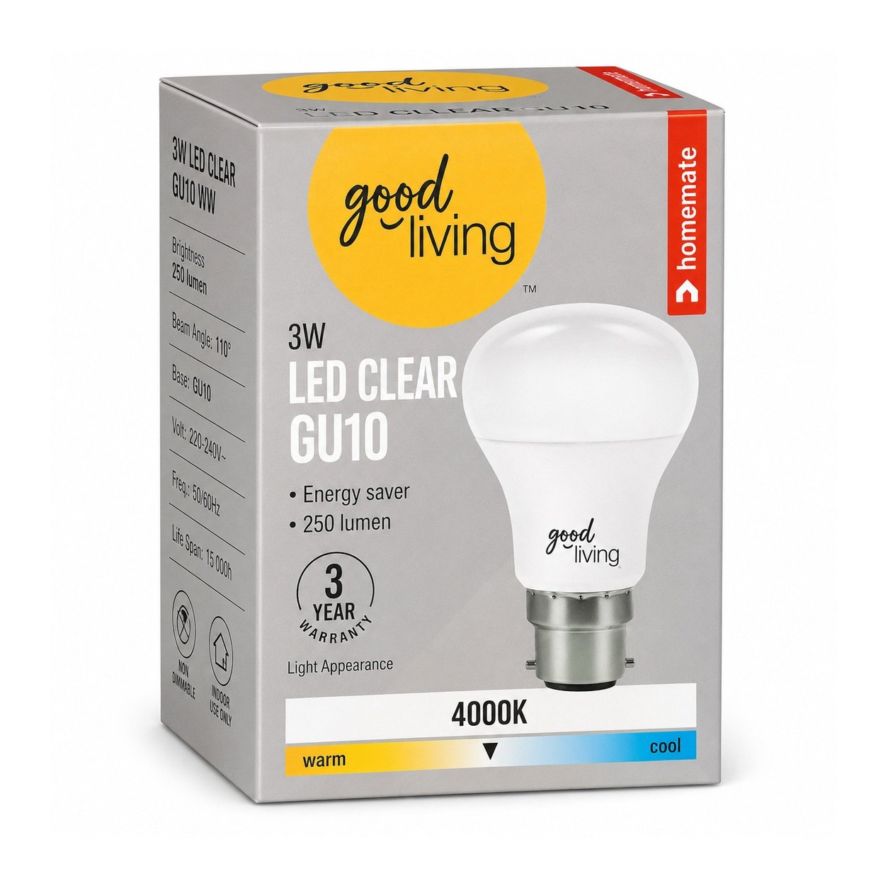 good_living_led_clear_3w_gu10_ww_1254x1254 Good Living LED Clear 3W GU10 WW 1s - Image 1