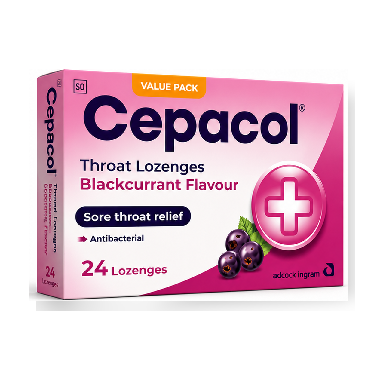 cepacol_blackcurrant_24s_3d_1254x1254 Cepacol Throat Lozenges Blackcurrant Flavour 24s - Image 1
