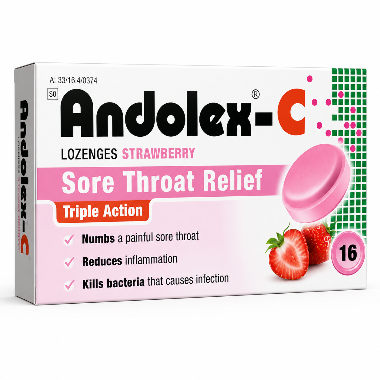 file_00000000361871f4b72424936a97721c Andolex-C Strawberry Lozenges 16s - Image 1