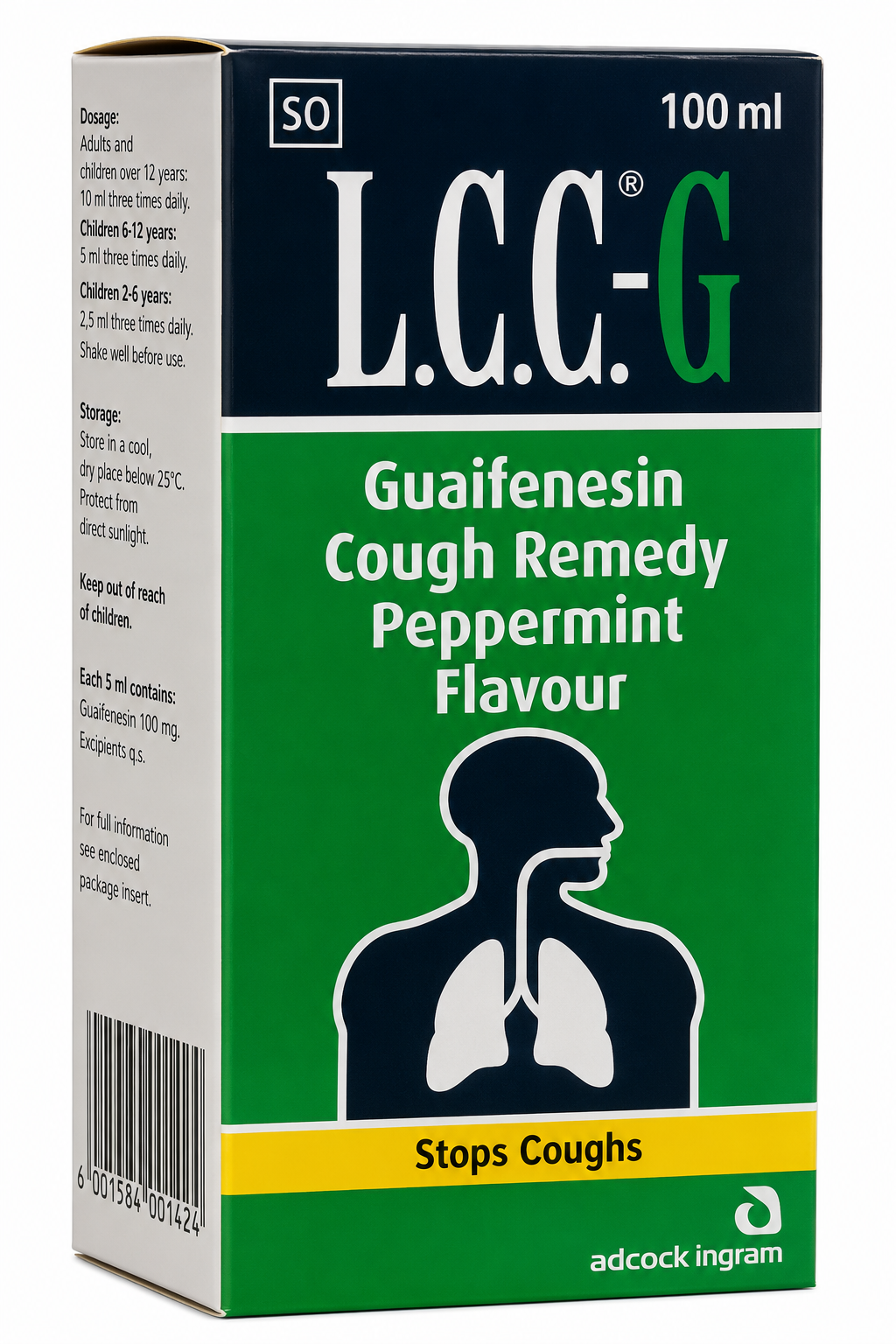 file_00000000910471f4a83c4322643ec72e L.C.C.-G Guaifenesin Cough Remedy Peppermint Flavour 100ml - Image 1