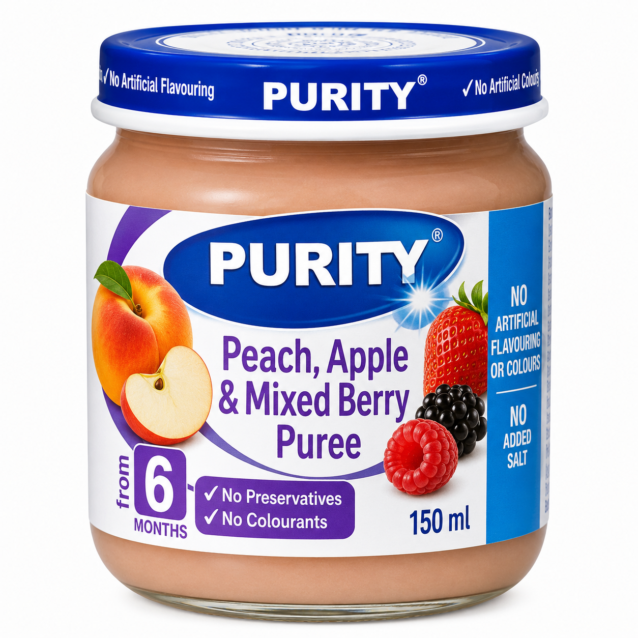 file_00000000dd7472439108ab0b5d3d8985 Purity Pureed Pear & Blackberry 110ml - Image 1