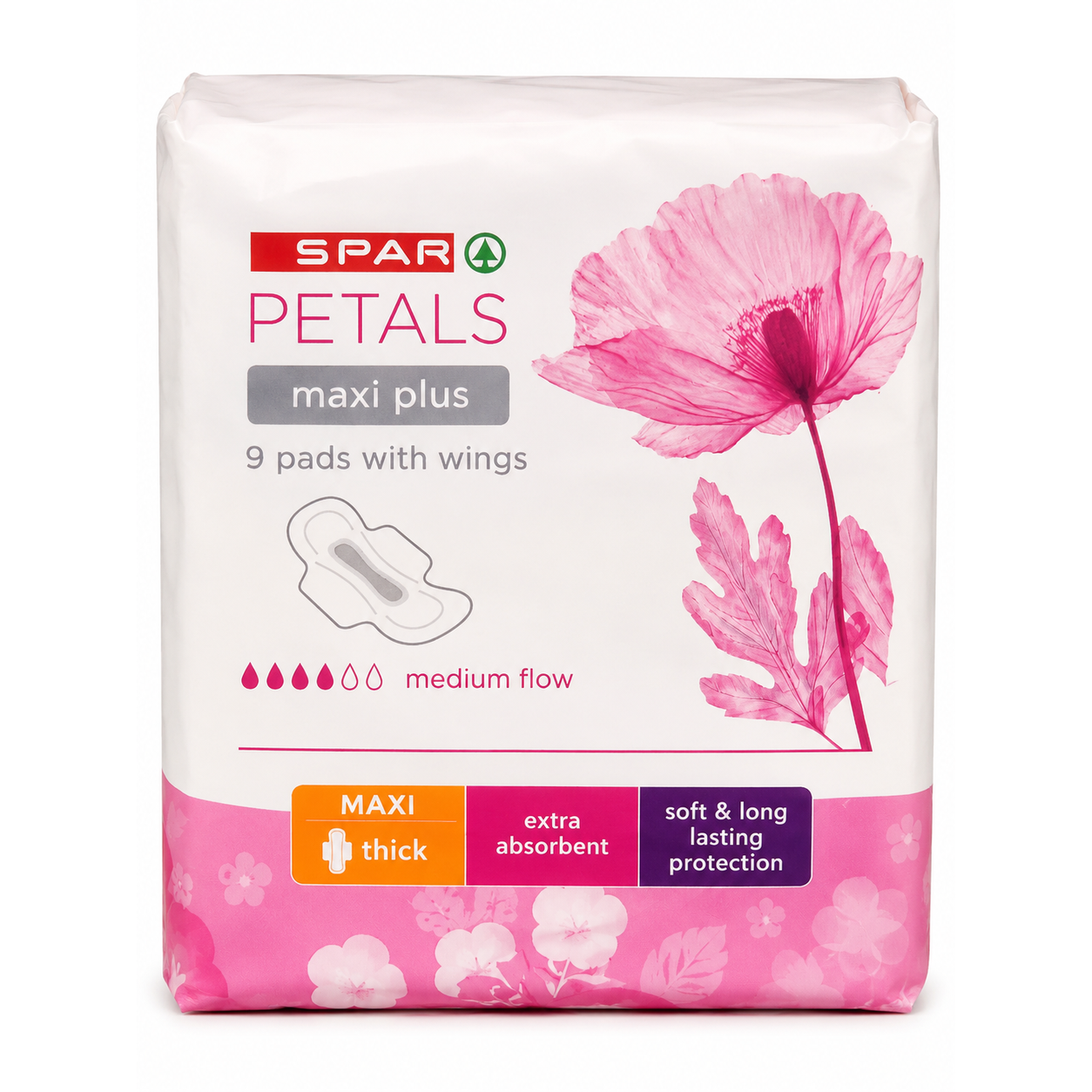 spar_petals_maxi_plus_9s_1254 SPAR Petals Maxi Plus Pads with Wings 9s - Image 1