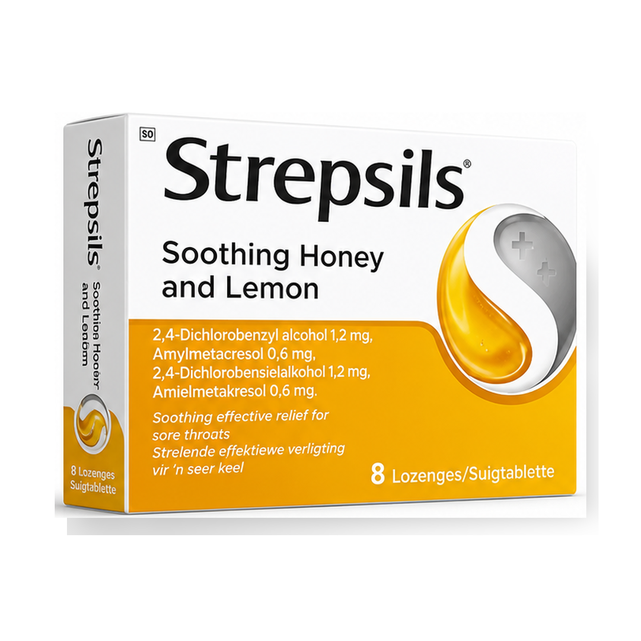 strepsils_honey_lemon_8_lozenges_3d_1254x1254 Strepsils Soothing Honey and Lemon Lozenges 8s - Image 1